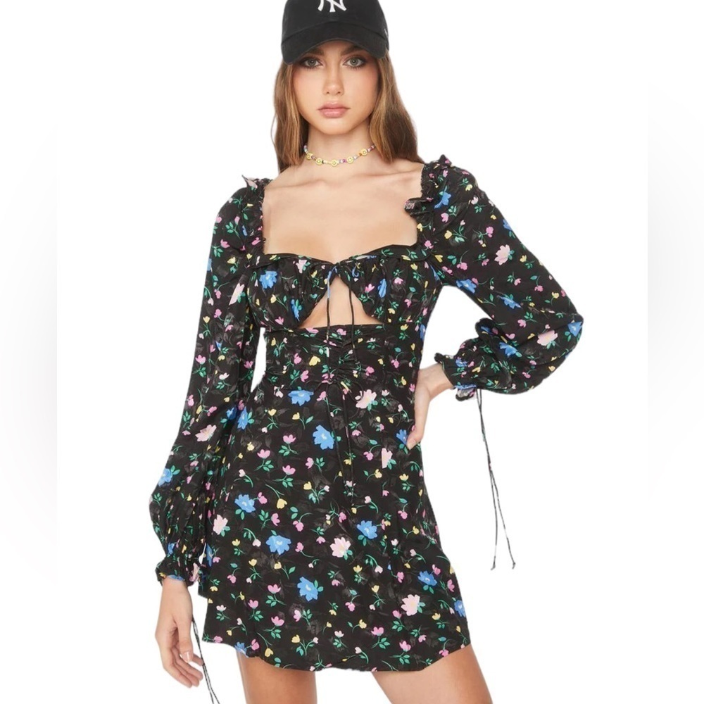 For Love and Lemons Lexy Long Sleeve Mini Dress Size Small‎ New with Tag